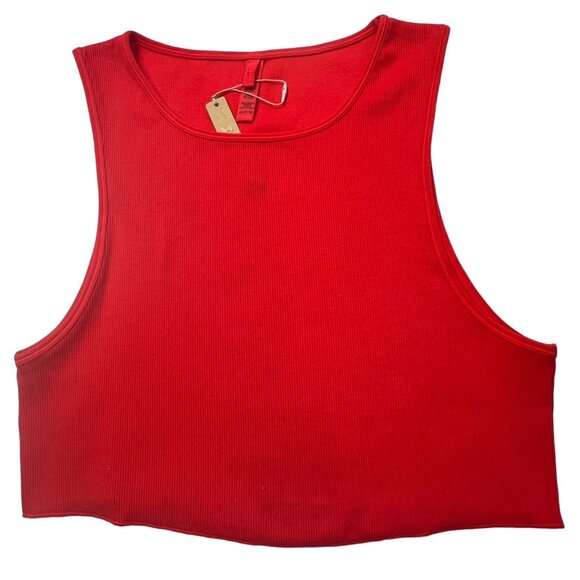 SKIMS Cotton Rib Super Crop Tank Ruby 3X - Picture 2 of 10